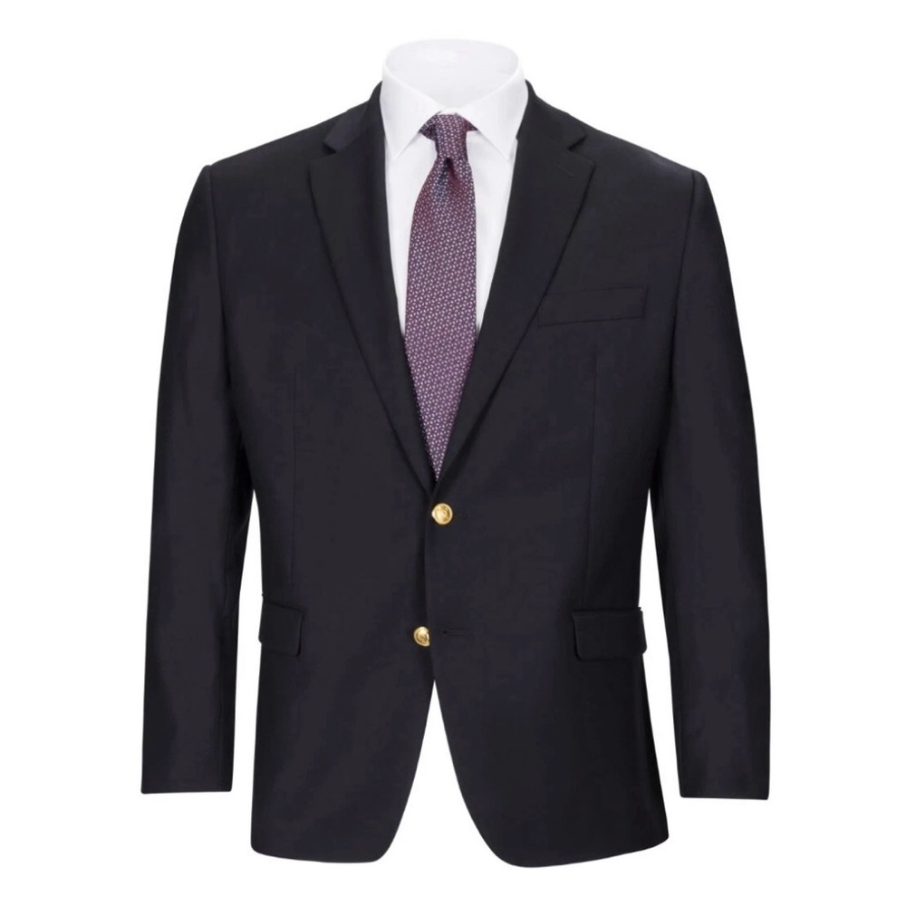 Lauren Ralph Lauren Men's Navy Single Breasted 100% Wool Blazer Size 42R Career